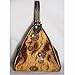 Triangular Synthetic Silk Clutch Handbag - Chocolate Brown