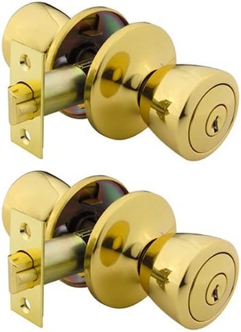 Yale 727RB-Z3-4 Security Barricade Tulip Entry Knob, Polished Brass, 2-Pack