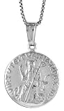 Sterling Silver St. Jude Medal, Made in Italy. 5/8 in. (17mm) in Diameter.