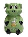 Beer Money Ceramic Piggy Bank in Green