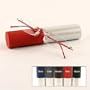 Fashion Rimless Spring Hinge Reading Glasses with 2-Tone Pop Top Case