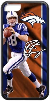Denver Broncos Football Player Peyton Manning Spotlight Action Pose Case Cover For iPhone 5C TPU (Laser Technology)