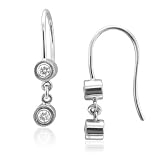 14k White Gold Round Diamond Drop Earrings (GH, SI3-I1, 0.20 carat)