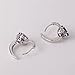 GULICX Heart shape White Gold Tone Amethyst Color Purple leverback hoop earrings