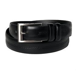 Boys Classic Black Dress 1.1 Inch Belt with Raised Stitching by Milidee