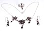 Necklace Earrings Ring Sterling Silver Garnet Gemstone Jewelry