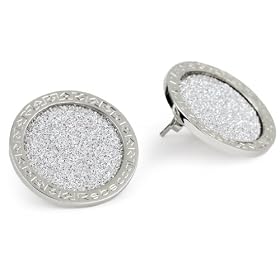 gold endless hoop earrings REBECCA Half Moon White Bronze Shi