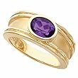 14K Yellow Gold Amethyst Ring