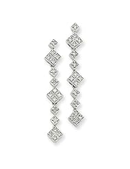 14k White Gold G-H SI2 Diamond Diamond Vintage Earrings. Carat Wt- 0.25ct
