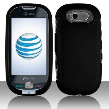 Premium - Pantech P2020/Ease Rubber Black Cover - Faceplate - Case - Snap On - Perfect Fit Guaranteed