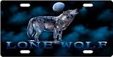 "Lone Wolf" Custom License Plate Novelty Tag from Redeye Laserworks