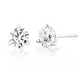 3/4ctw Round Diamond Stud Earrings in 14k White Gold (HI/SI)