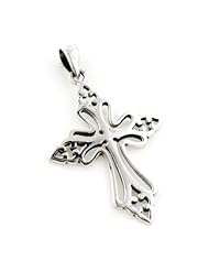 Sterling Silver Open Cut-Out Filigree Celtic Cross Pendant