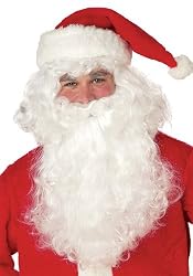 Santa Claus Beard And Wig Holiday Party Costume Accessory (White;One Size)
