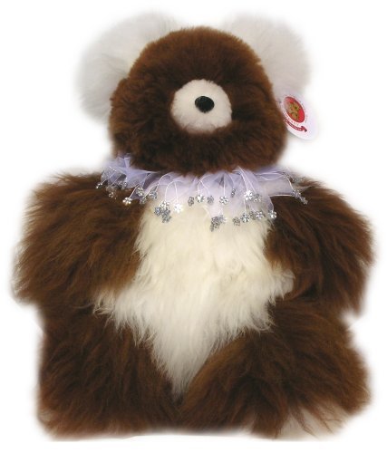 41gjULFIqaL Alpaca Bear. Genuine Multi Colored Alpaca Teddy Bear With White Rhinestones Collar. 18 Inches high.