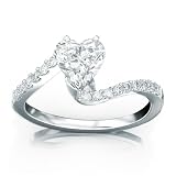 Prong-set Round Diamonds Engagement Ring (ring Only) with a 0.91 Carat Heart Cut / Shape H-J Color SI1 Independently Appraised Center Stone and 0.27 Carats of Side Diamonds (1.18 Cttw)