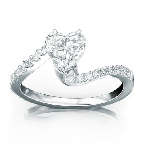 Pave And Bezel Set Diamond Engagement Ring In 14k W Gold with a 1.02 Carat Marquise Cut / Shape H-J Color SI2 Clarity Independently Appraised Center Stone and 0.38 Carats of Side Diamonds (1.4 Cttw)