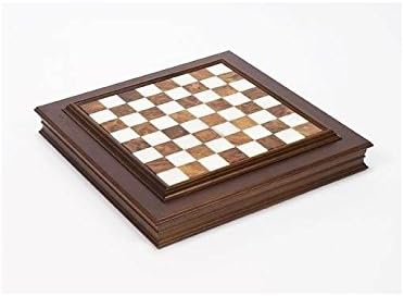 Inlaid Alabaster &amp; Wormwood Storage Chess Set in Brown &amp; White