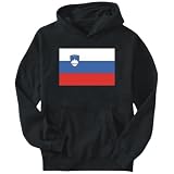 Hoodie Mens Black   Slovenia Flag   Countries XXX-Large
