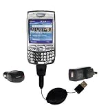 Gomadic for the PalmOne Palm Treo 750v - Retractable USB Hot Sync Compact Kit with Car & Wall Charger for the PalmOne Treo 750v - Gomadic Brand w/ TipExchange Technology