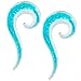 Aqua Glow in the Dark Glass Spiral Hanger Taper Plug Pair 6G 1/2