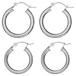 Sterling Silver Hoop Earring Set (2 Pair)
