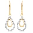 10k Yellow Gold Diamond Tear-Drop Earrings (1/5 cttw, I-J Color, I2-I3 Clarity)