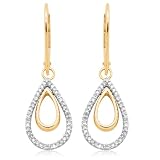 10k Yellow Gold Diamond Tear-Drop Earrings (1/5 cttw, I-J Color, I2-I3 Clarity)