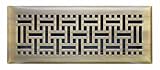 GREYSTONE HOME PRODUCTS LLC AMFRABB412 WICKER FLOOR REGISTER 4 x 12 - ANTIQUE BRASS