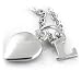 Silver Pendant Initial & Heart, Letter L 7.9x5.8mm