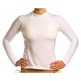 Women's Long Sleeve White Rash Guard