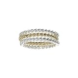 Sterling Silver and 18kt Gold over Sterling SIlver 2-tone 3 Set Stackable Ring