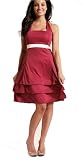 CLEARANCE SALE-Halter Layered Pink and White Dress (Fuss Free Apparel)