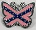 Dixie Pink/Blue Enamel Diamondcut Pewter Butterfly Buckle