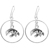 Dayna U Iowa Hawkeyes Sterling Silver Open Drop Earrings