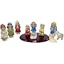 11 Piece Children's Christmas Nativity Figurines & Wood Base #C8467