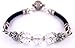 Chakra Bracelet: Silver and Black Leather Gemstone title=