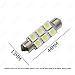 SAWE - 44MM 6-SMD 5050 Festoon Dome Map Interior LED Light Bulbs Lamp For 6411 578 211-2 212-2 (4 pieces) (Green)