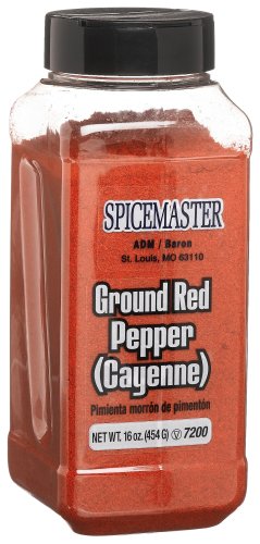 Spicemaster Ground Red (Cayenne) Pepper, 16-Ounce Plastic Canisters (Pack of 3) by ADM Food Service