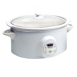 Maxi-Matic MST-6000W Elite Gourmet 6-Quart Programmable Slow Cooker, White