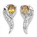 Alluring 0.40CTW Yellow Sapphire & Diamond .925 Sterling Silver Earrings