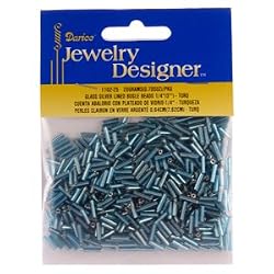 1/4 In. Silver Lined Glass Bugle Beads, Turquoise