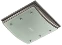 Hunter 90064 Ellipse Bathroom Fan with Light and Nightlight, Brushed Nickel with Bent-Alabaster Glass
