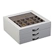 "Liza" Mele & Co. Glass Top Jewelry Box in White