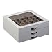"Liza" Mele & Co. Glass Top Jewelry Box in White