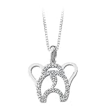 14K White Gold 1/10 ct. Diamond ''Elephant Style'' Pendant with Chain