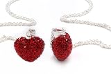 Authentic Ruby Color Heart Shape Crystals Pendant. Now At Our Lowest Price Ever but Only for a Limited Time! (Chain Not Included)