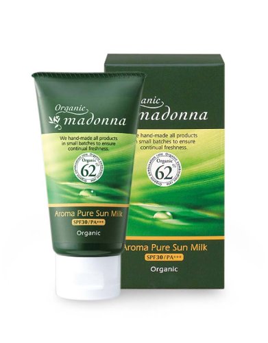 オーガニックマドンナ アロマピュアサンミルク45g（SPF30／PA＋＋＋）＜オーガニック62％配合＞