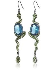 ABS By Allen Schwartz "True Color" Blue and Green Color Stone Snake Linear Earrings