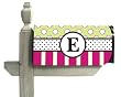 Monogram Peppy Pink & Green Polka Dot Magnetic Mailbox Cover - E Monogram Peppy Pink & Green Polka Dot Magnetic Mailbox Cover - E